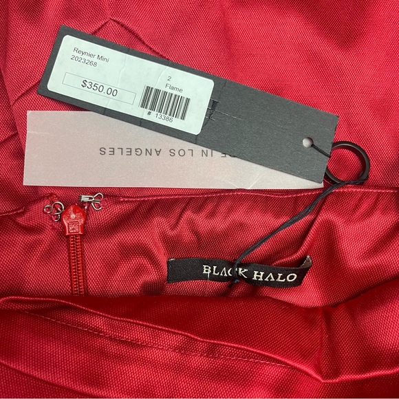 Black Halo Dress Size 2 Reynier Mini NWT Flame Red - Picture 2 of 6